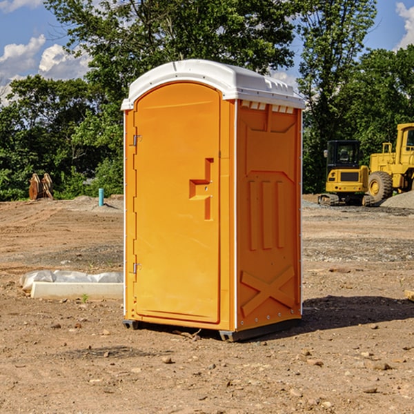 can i customize the exterior of the portable restrooms with my event logo or branding in Harris IA